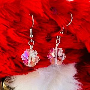 Glass snowflake earrings. $10